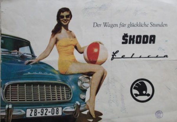 Skoda Felicia 450 Convertible Modelprogram 1957 Carbrochure (7107)